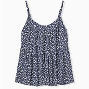 Torrid Blue Floral Gauze Tiered Cami